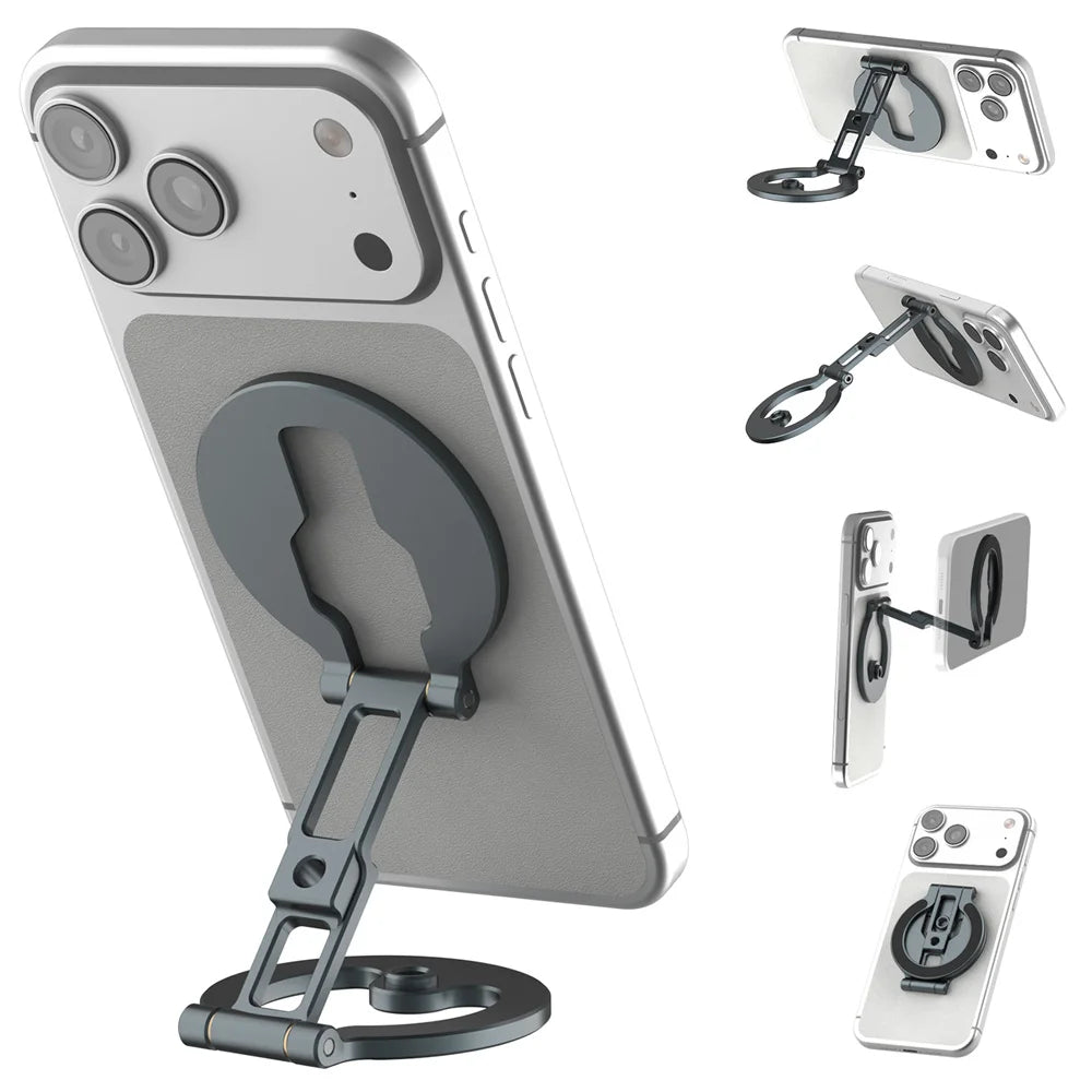 NEW Dual Side Magnetic Phone Holder with 1/4" Screw Tripod Mount Desk GYM Mount For iPhone Android MagSafe Slim Phone Stand