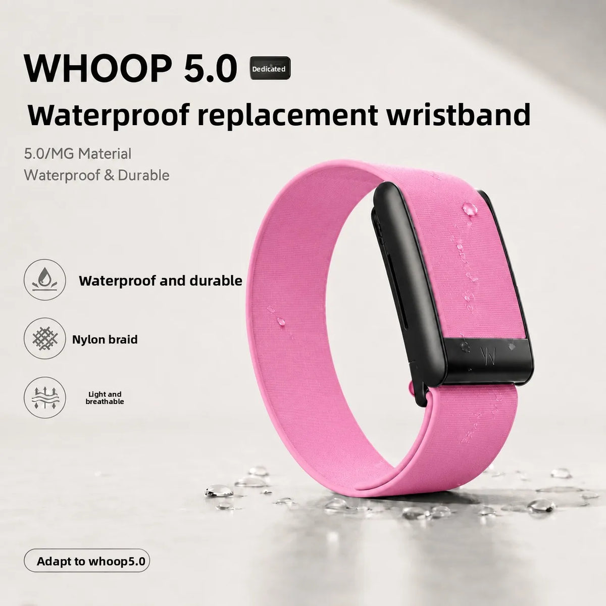 Whoop 5.0 MG Band Waterproof Nylon Woven Sport Strap PEAK LIFE Style Replacement Wristband Fitness Tracker Workout Accessories