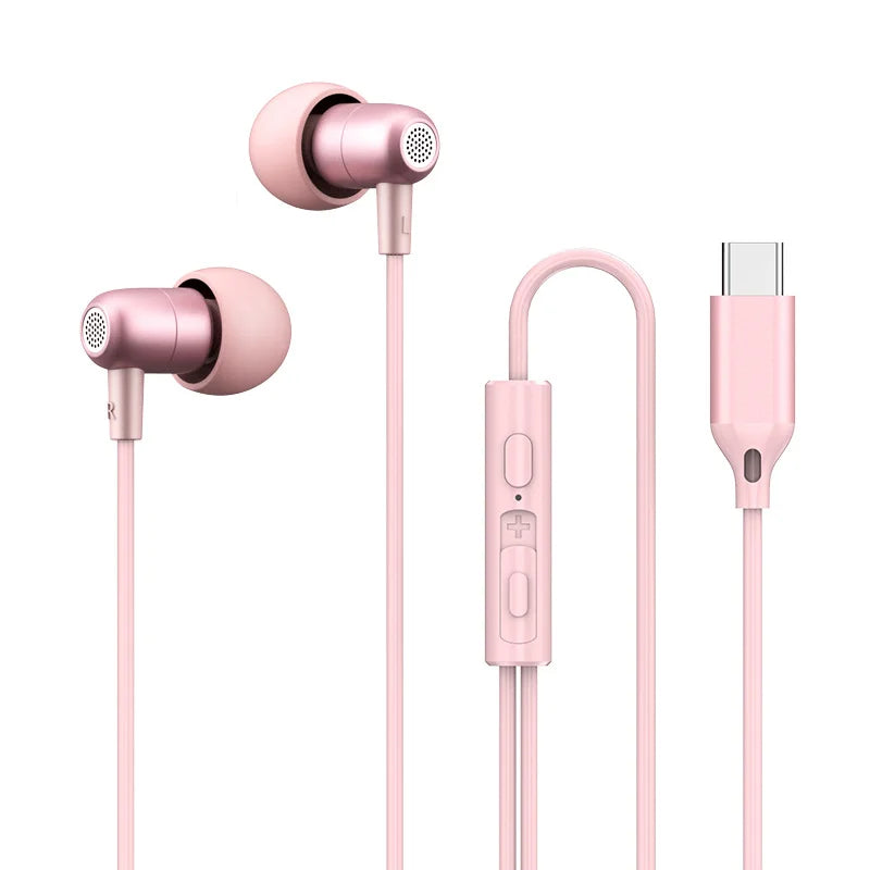 For Samsung Galaxy Wired Headphone HiFi Surround Sound With Mic USB Type C 3.5mm Earphones For iPhone 15 16 Pro Max Jack Headset