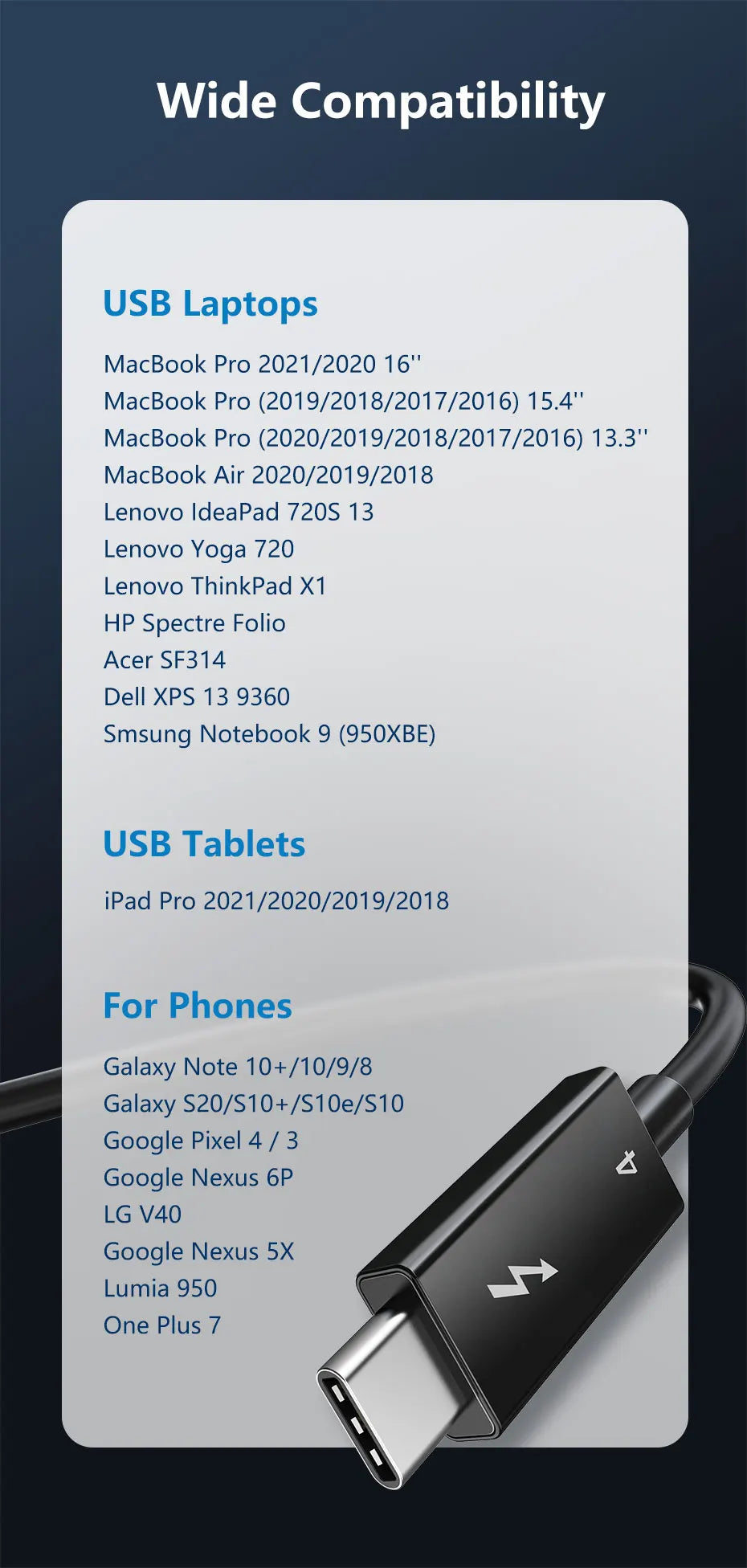 CABLETIME USB C to USB C Cable PD 240W Thunderbolt 4 40Gbps Type C to C 8K 60Hz Cable for Macbook Pro Fast Charge Cable