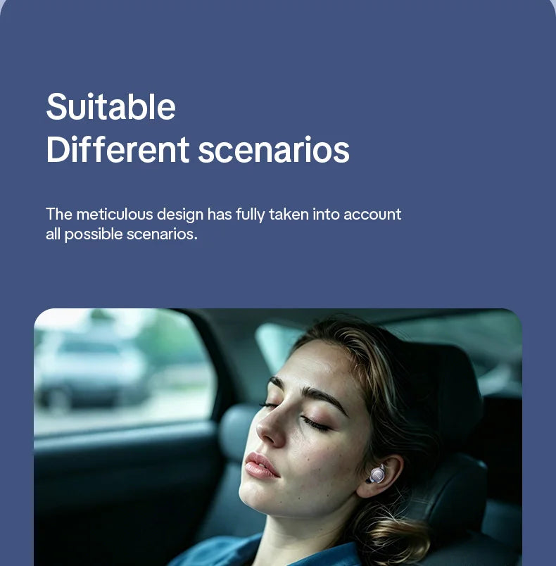 HTC NE96 Bluetooth 6.0 Wireless Earbuds Noise Cancelling Sleep Headphones 30H Battery Life Premium Acoustic Tuning Ultra-light