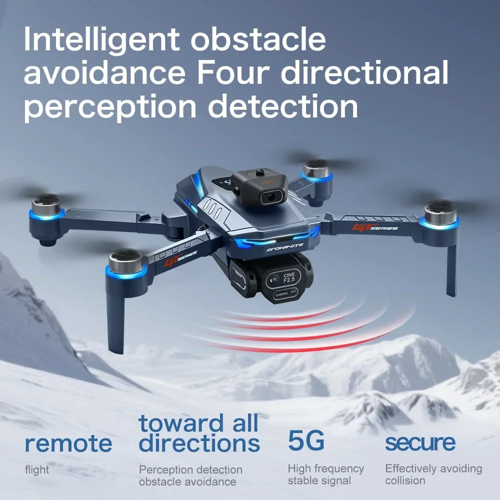 For Genuine GT8 Drone 4K Professional Dual Camera FPV GPS Brushless Motor Optical Flow Hovering Folding Quadcopter 4k 8K RC Dron