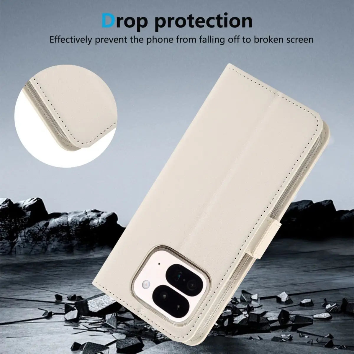 For Google Pixel 11 Pro Fold Case PU Leather Pattern Flip All Inclusive Phone Cover Fingerprint-Resistant Shockproof Bumper