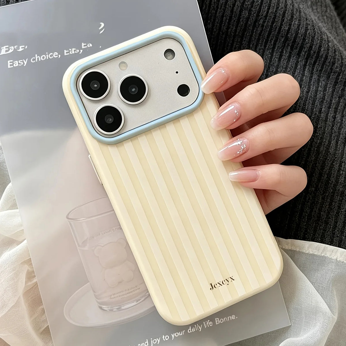 Luxury Korean Fashion Stripes Candy Color Soft Phone Case for iPhone 17 Pro 16 15 14 13 12 Pro Max 16E Shockproof Silicone Cover