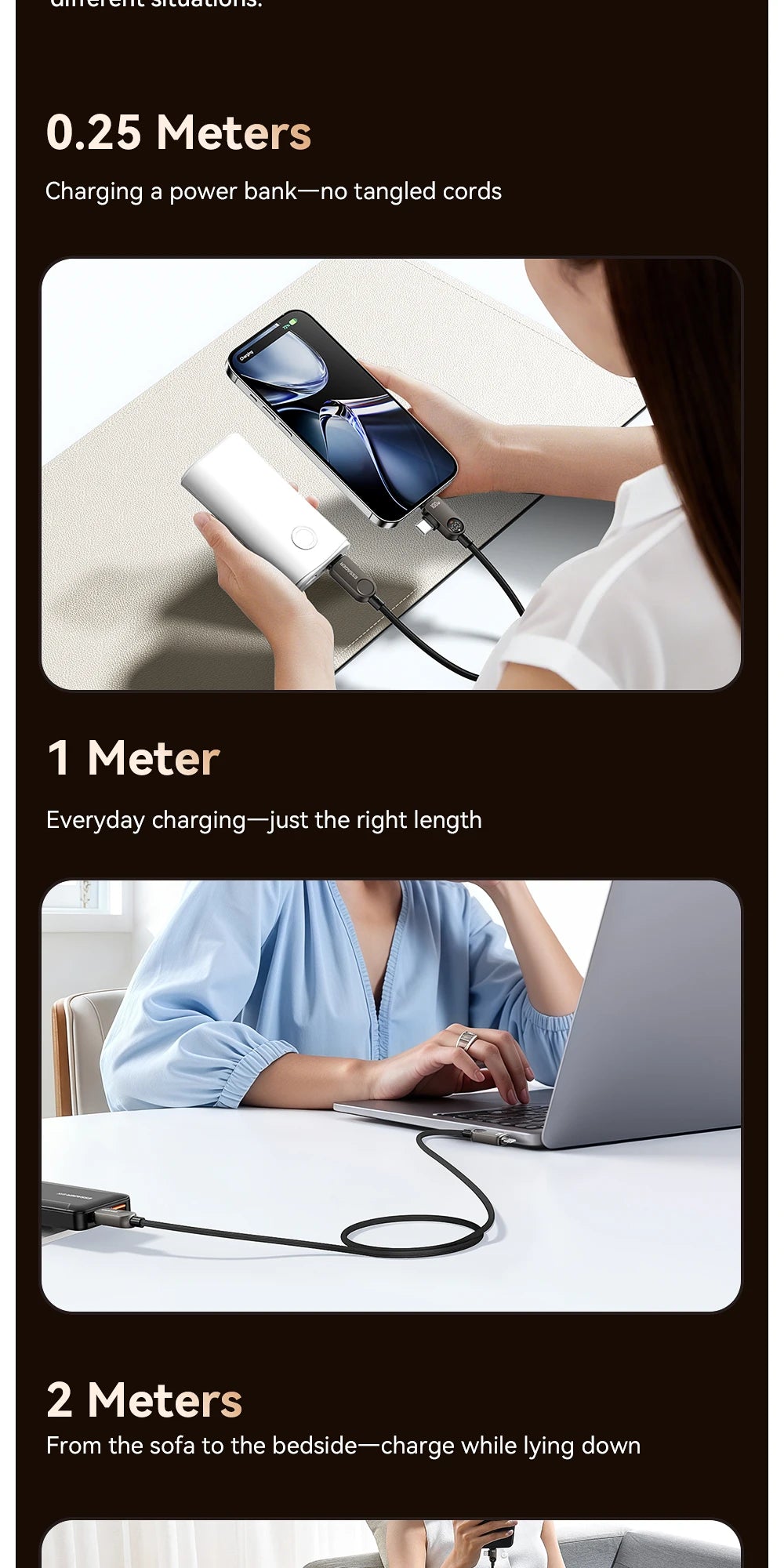 Essager 2-in-1 USB Type C to Lightning Cable 100W PD Fast Charging Wire for iPhone 17/16/15/14 MacBook iPad Xiaomi - Type C to L