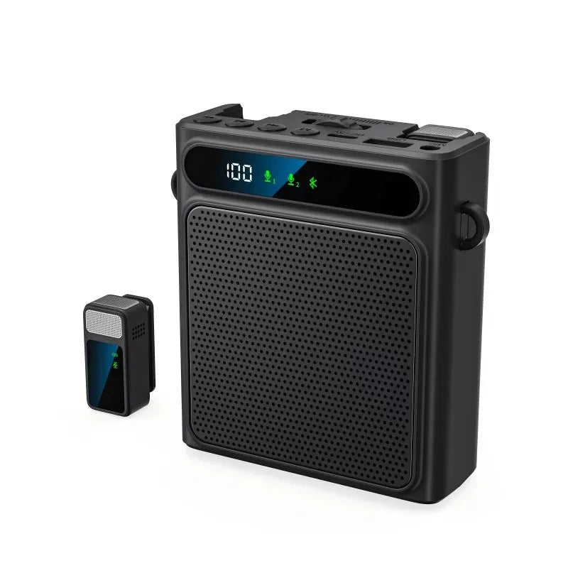 Portable Voice Amplifier for Teachers, Wireless Dual Clip Mic Bluetooth Speaker 2500mAh for Classroom Meetings Tours