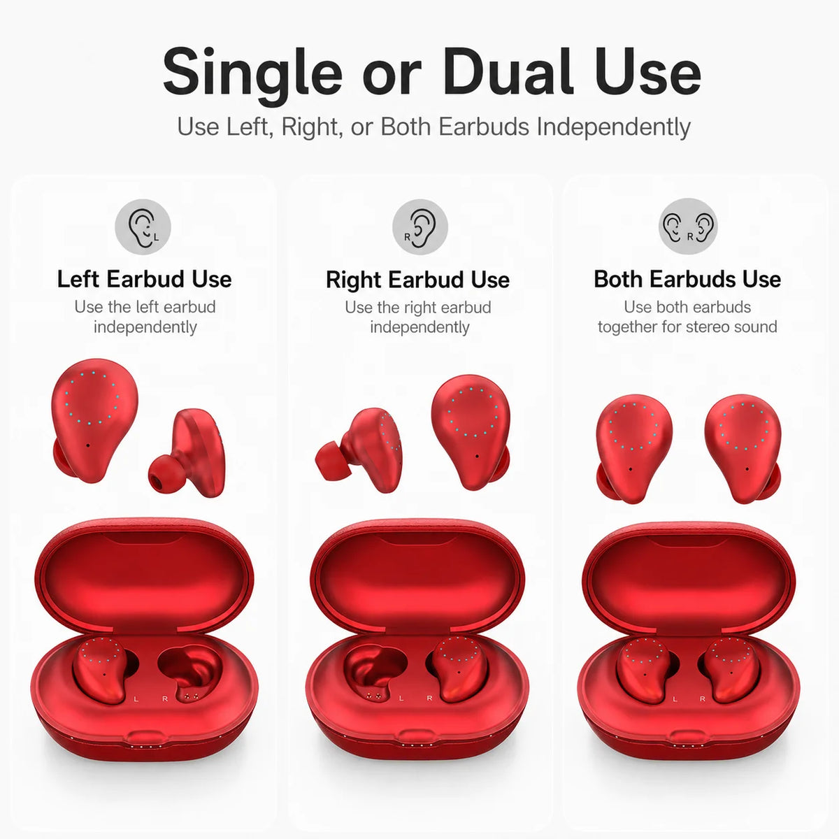 TWS earbuds Mini Invisible Hi-Fi Wireless Earphones, 10mm Driver, DSP Noise Reduction, 56H Long Battery Life, Touch Control