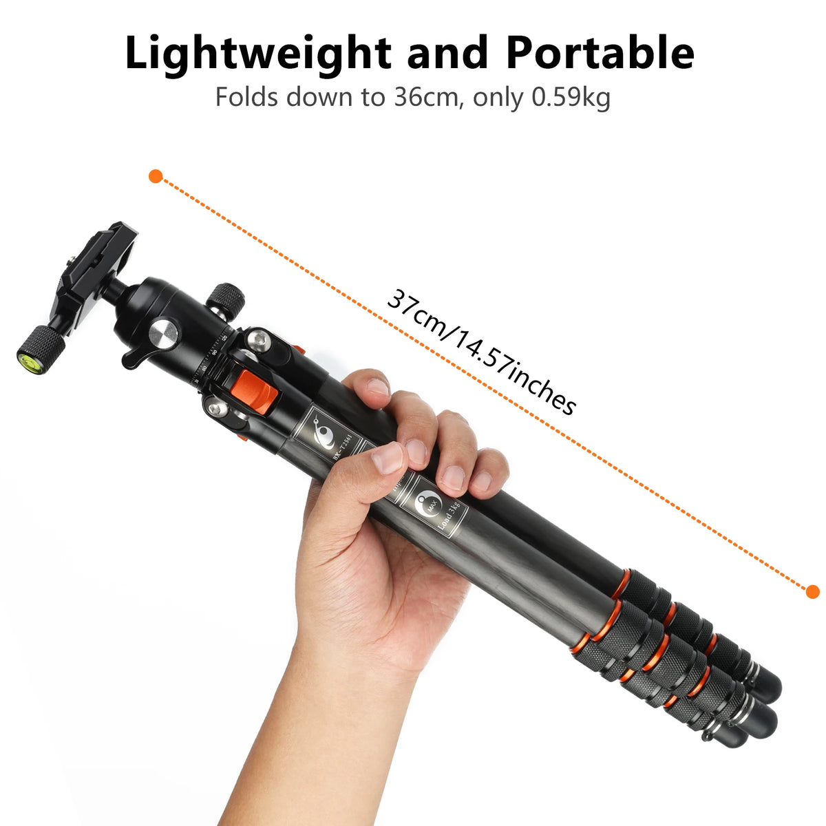 BESnfoto BX-T2561 Carbon Fiber Camera Tripod, Ball Head with Phone Holder & Carry Bag, Professional Travel Photo Tripod
