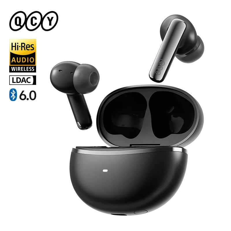 Ship From ES/PL/BR QCY HT18 MeloBuds N70 Wireless Earphones Bluetooth 6.0 Adaptive Hybrid ANC 6 Mics LDAC Hi-Res Audio Earbuds