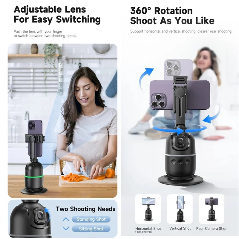 Roreta Multifunctional Selfie Stick with Light Anti Shake Shooting Image Stable for iPhone Smartphone Handheld Gimbal Stabilizer