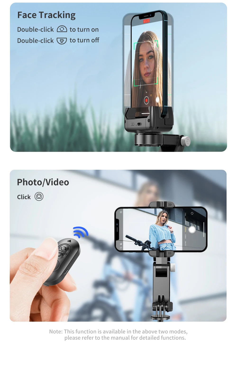Selfie Stick Phone Gimbal Stabilizer For iPhone Android Action Camera Tripod Cellphone Mobile Cell Smartphone Handle Grip Video