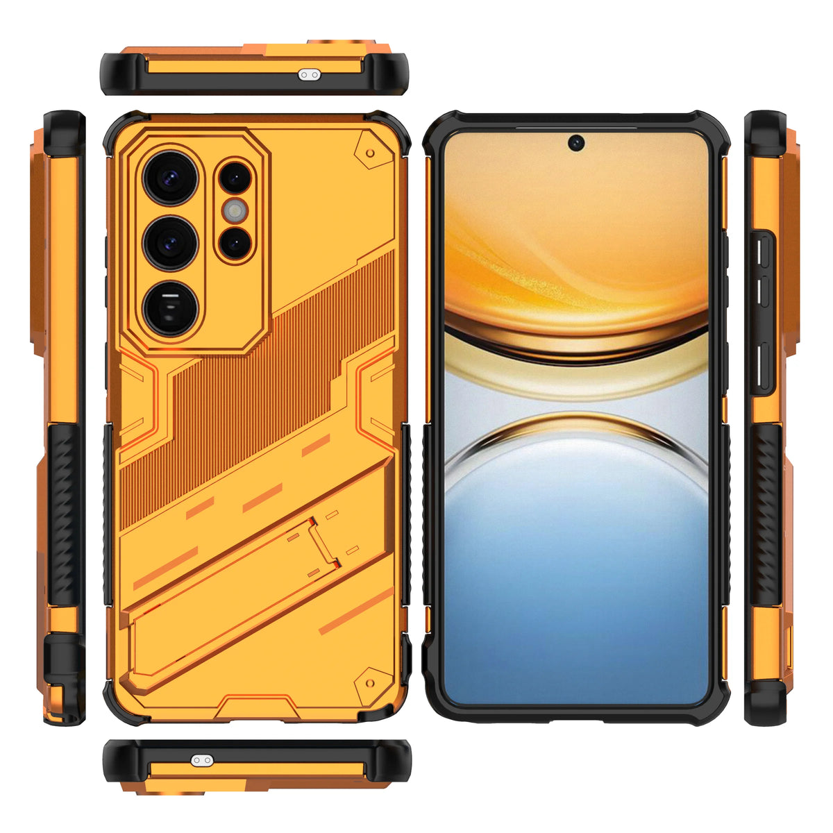 Armor Shockproof Phone Case For Samsung Galaxy S26 S25 S24 S23 S22 Ultra Plus Edge S26 Pro With Holder Lens Protect Cover