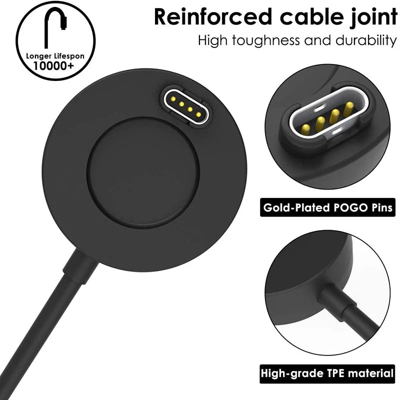 USB Watch Charger Cable For Garmin Fenix 7 7S 7X 6 6S 6X 5 5S 5X Forerunner 945 935 245 255 Charging Dock With Dust Plug Cover