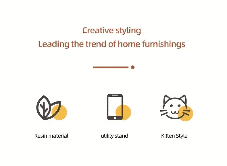Cute Cartoon Cat Desktop Ornaments Phone Stand Creative Desk Decor for Office Home Kawaii Cat Glasses Storage Holder