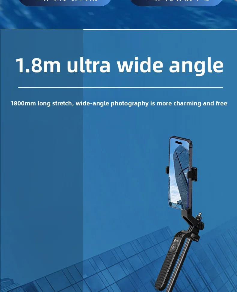 A14 Bluetooth Selfie Stick 1.8M Aluminum Alloy Tripod Stand with One-Key Pop-Up for Phone Live Streaming and Photography