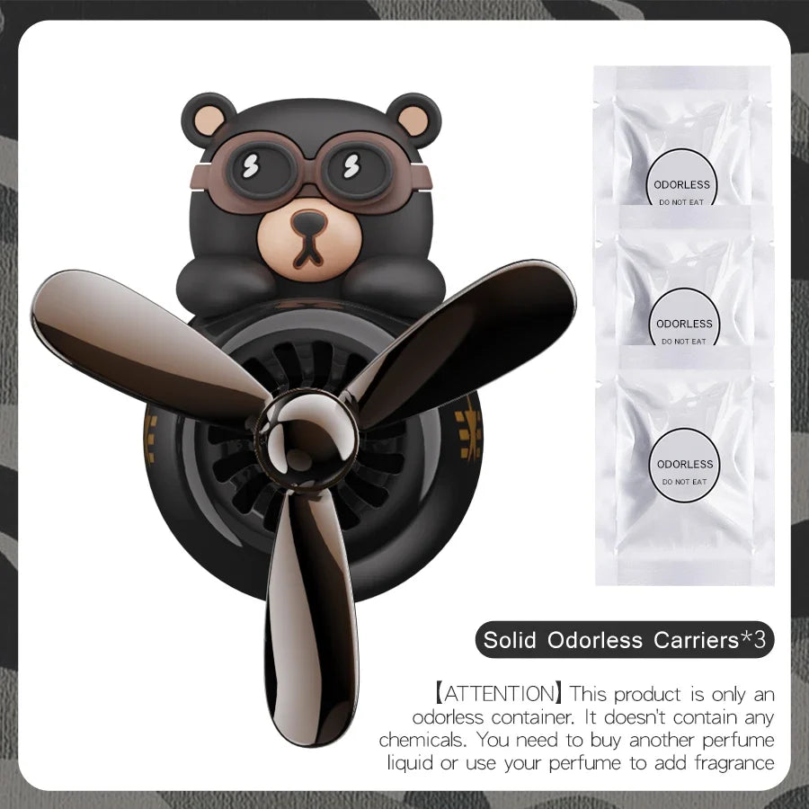 No perfume DIY fragrance Rotating propeller pilot dog car air fresheners vent clip plane aroma diffuser decorations accessories