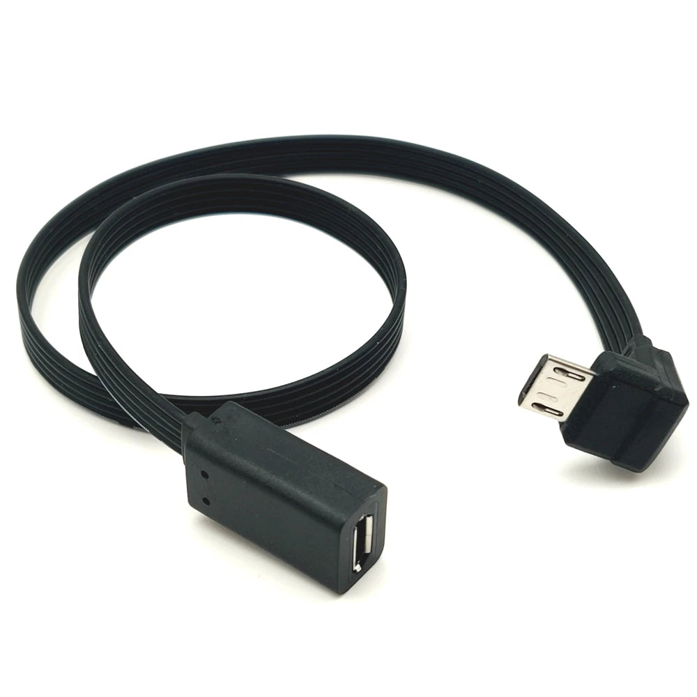 5CM 10CM 20CM MicroUSB panel mounting connector female Micro USB 5-pin.extension cable 30cm 50cm, with screw holes