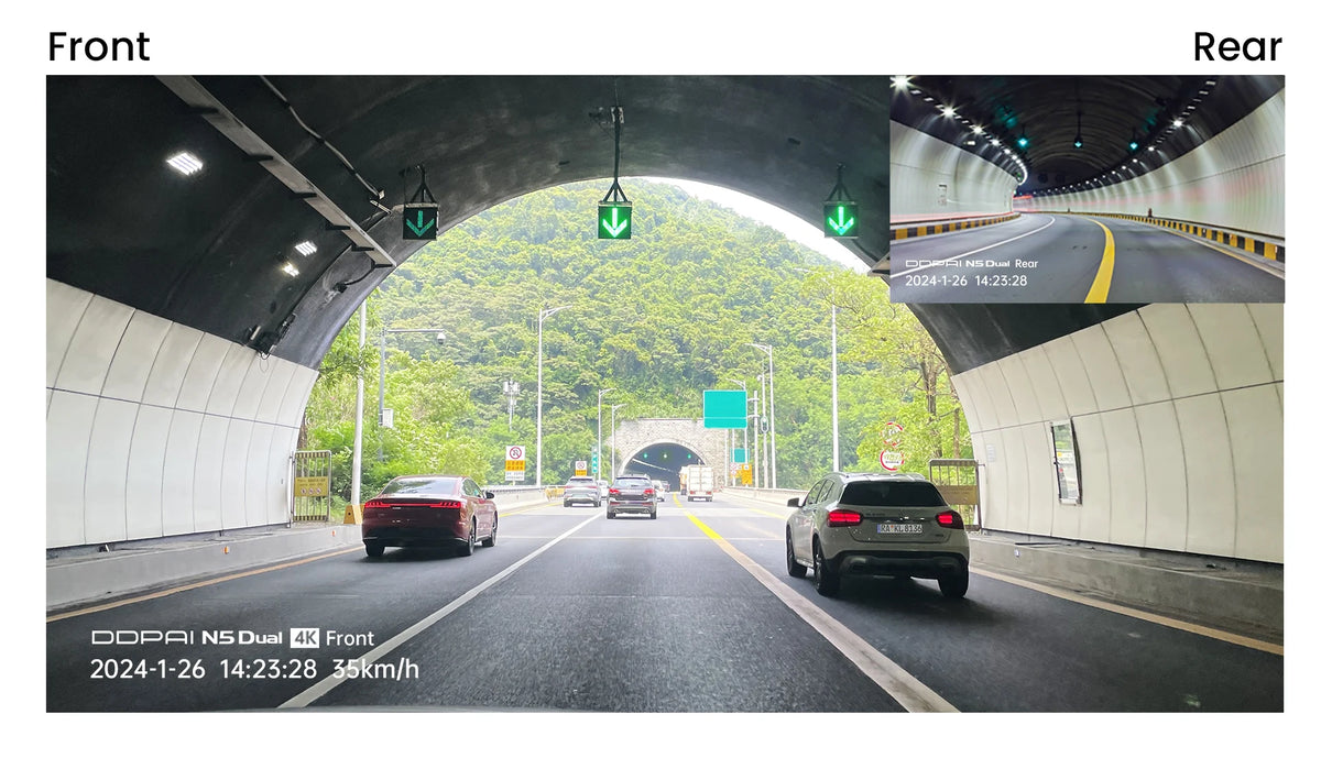DDPAI N5 Dual 4K Dash Cam Front and Rear Ultra HD Dash Camera with NightVIS ADAS GPS 32GB EMMC Radar Parking Mode Video Recorder
