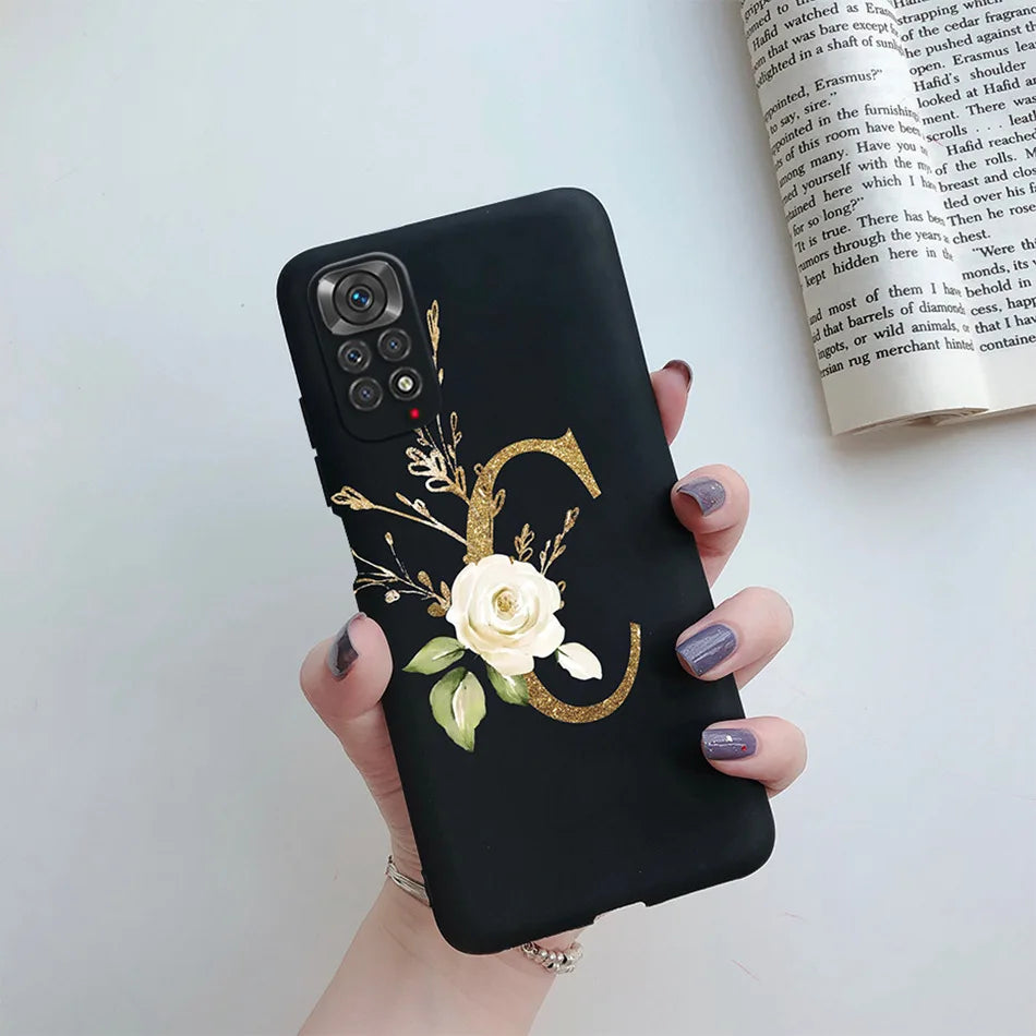 For Xiaomi Redmi Note 11 Pro Case Luxury Custom Name Letter Alphabet Phone Case For Xiaomi Redmi Note 11 11S Note11 Pro 5G Cover