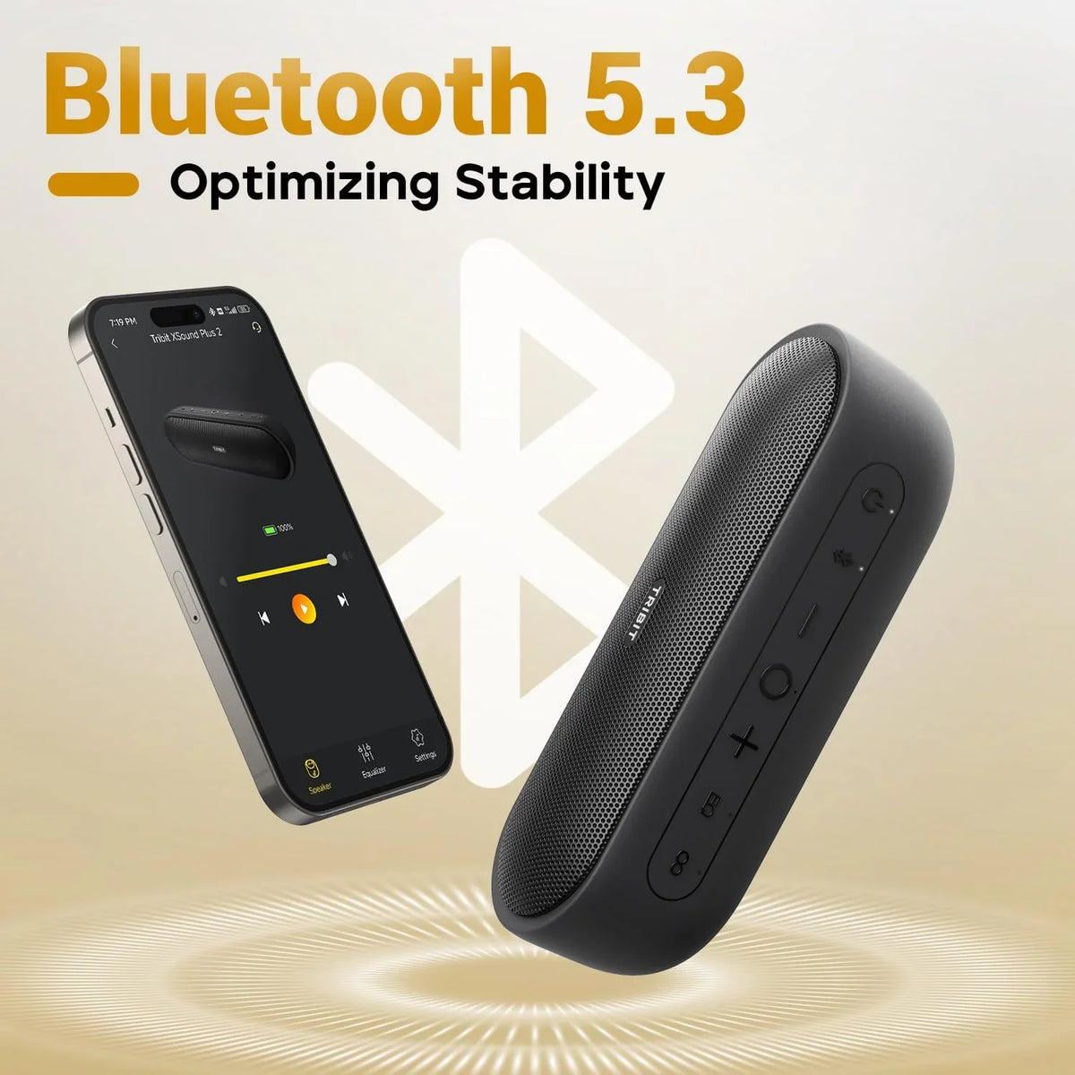 Tribit XSound Plus 2 Portable Wireless Speaker, 30W XBass, IPX7, 24-Hour Playtime, Stereo Sound, Built-in Mic for Camping Travel
