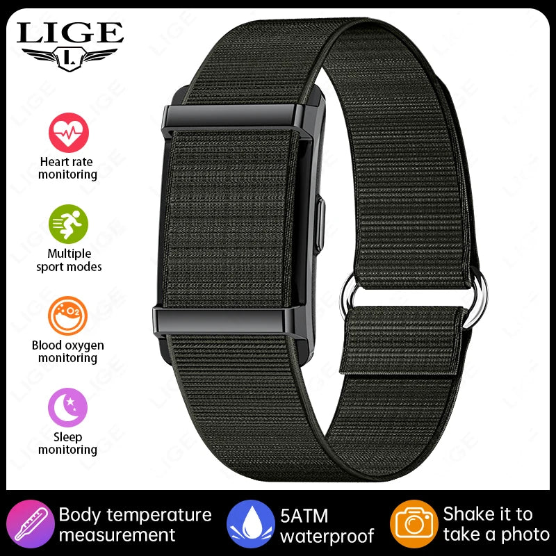 LIGE New No Screen Smart Bracelet Heart Rate Thermometer Men's Wristbands Waterproof Sports Fitness Men Women Smart Watch 2026