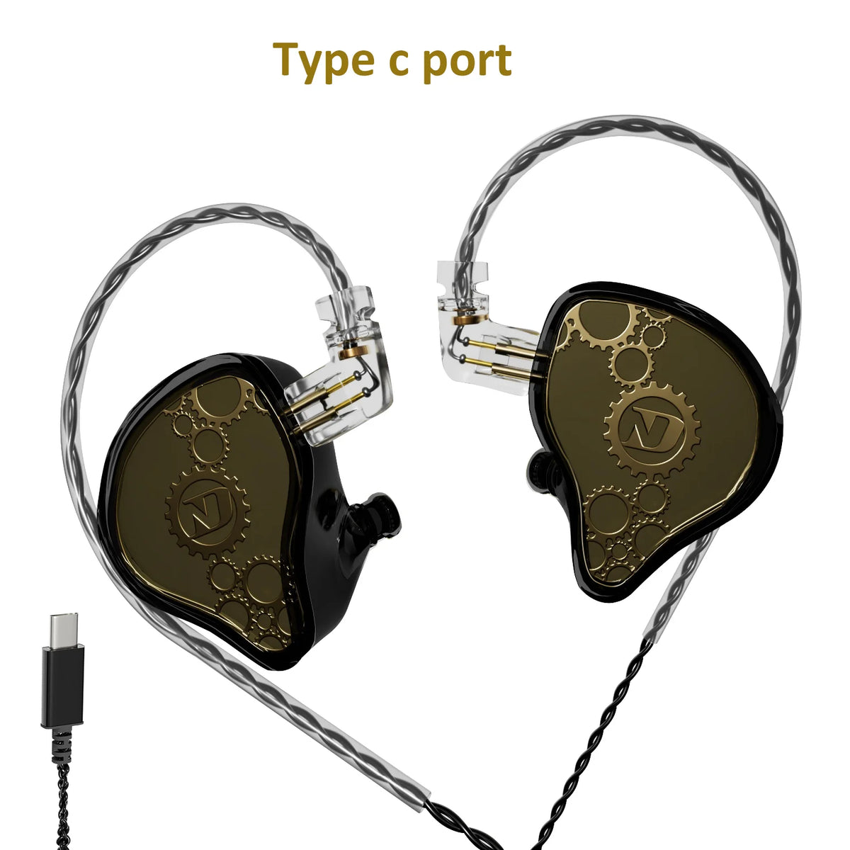 ND Venus Type C/3.5mm Wired Headphones Dynamic Drive HiFi Bass Stereo Music Earphones Noise Cancelling Game Headset For Phone PC