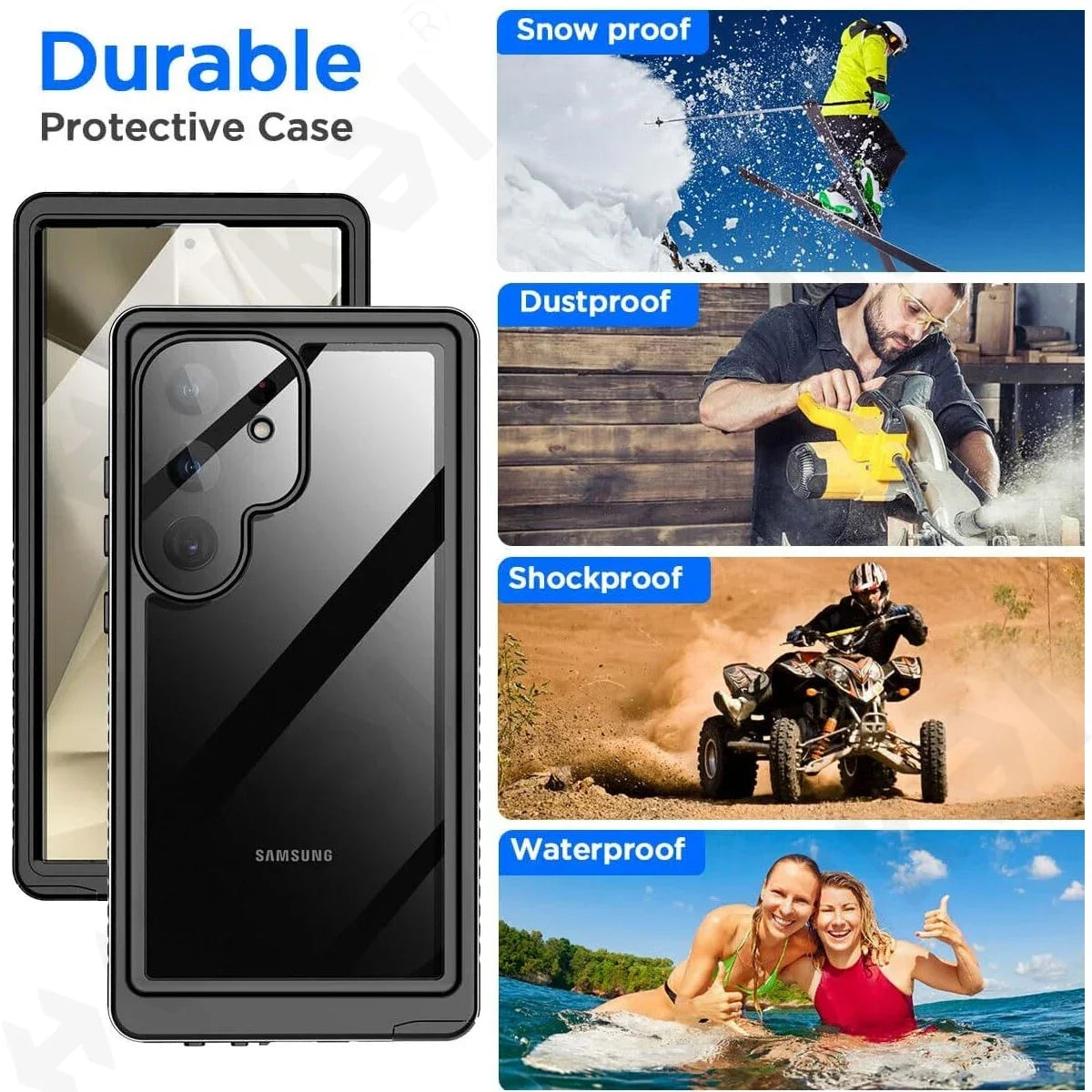 Shellbox Waterproof Case For Samsung S26 S25 S24 Ultra A57 A37 A56 A36 A17 A16 5G Metal Aluminum Swimming Phone Luxury Cover