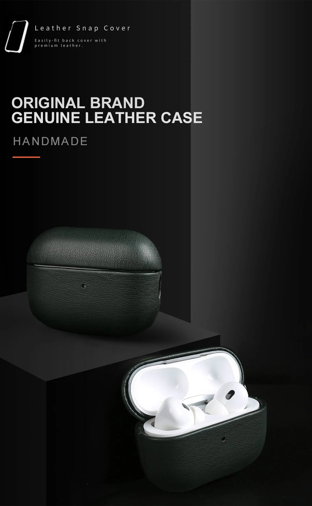 Biobased Eco-Friendly Leather Case For Airpods Pro 3 Airpods4 5 Wireless Earphone Box Headphone Bluetooth Hard Protective Cover