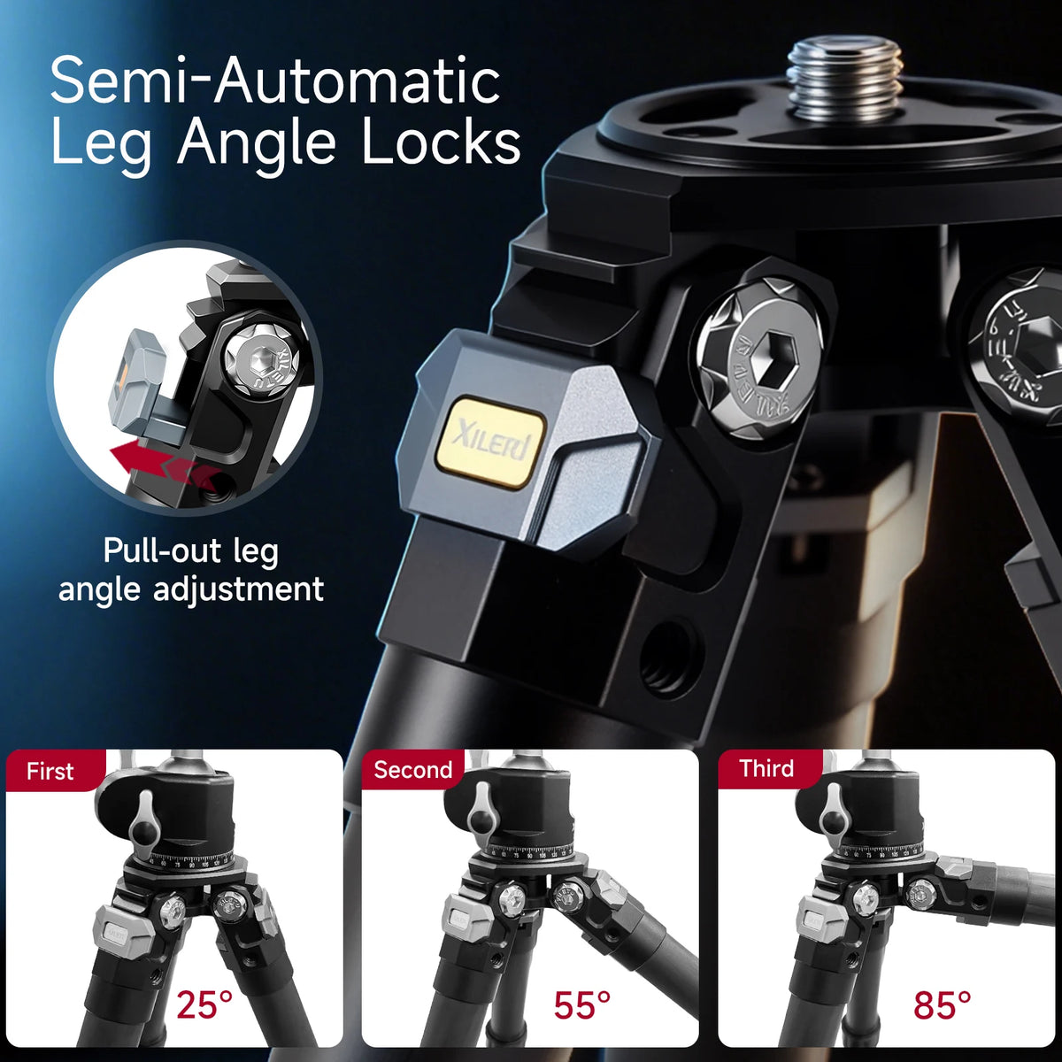 XILETU Lightweight Stable Carbon Fiber Tripod w 360° Rotation Detachable Ball Head Mini Tabletop Stand For Digital Cameras DSLRS