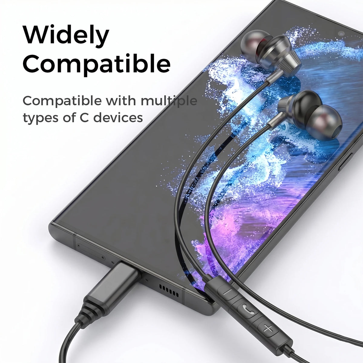 USB Type C Wired Earphones HiFi Stereo Surround 3.5mm in Ear Wired Headphones For Samsung Galaxy S26 S25 S24 Ultra Wired Earbuds