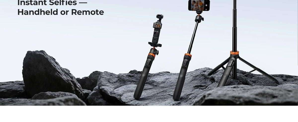 K&F CONCEPT Phone Selfie Stick Tripod 2-in-1 Extendable Cell Phone Tripod Stand with Remote 360° Ball Head for DJI Osmo Pocket3