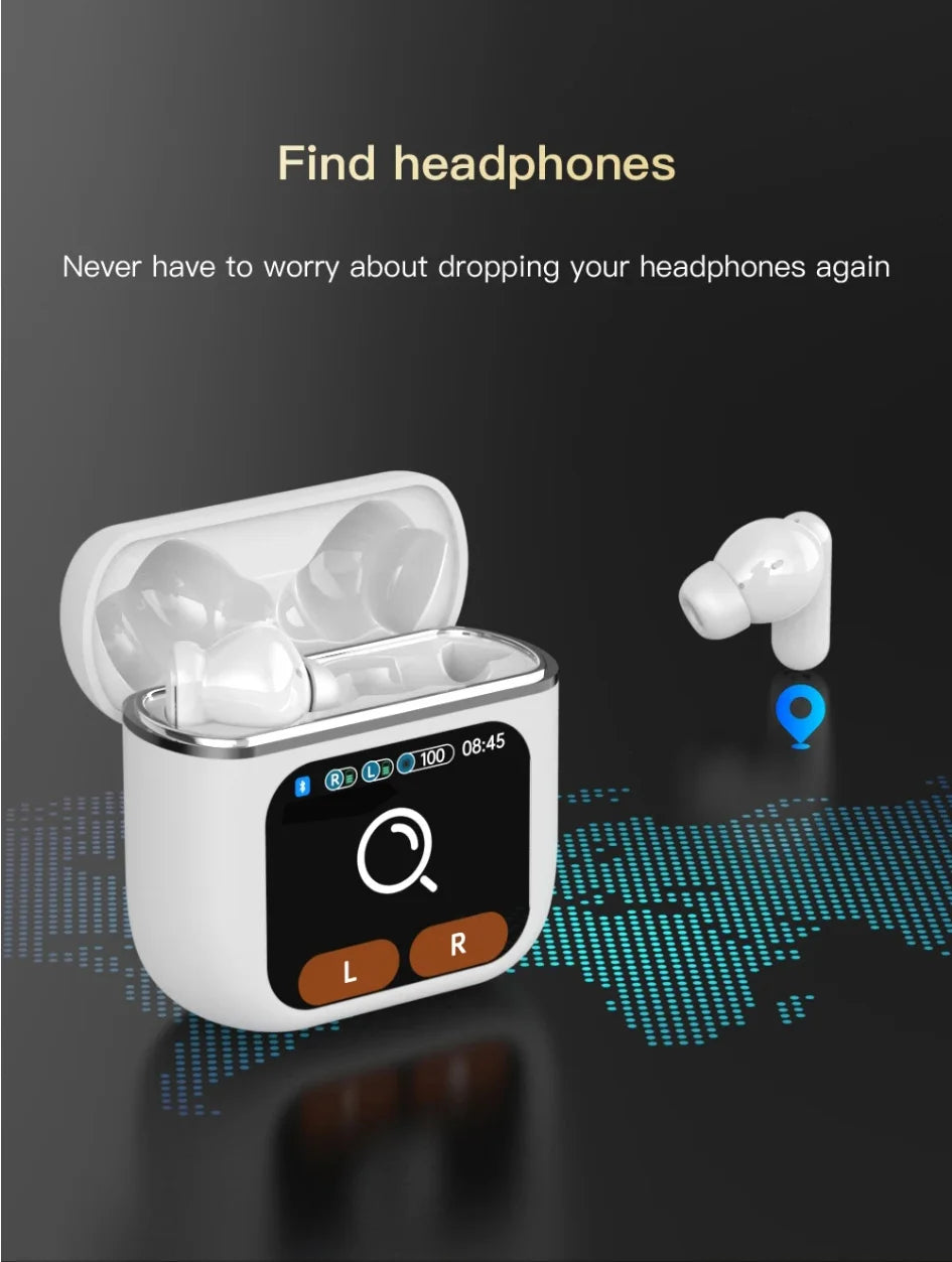 SE-60 TWS Touch Screen Bluetooth 5.4 Earphones ANC ENC Noise Cancelling Gaming Low Latency Stereo Wireless Earbuds Long Battery