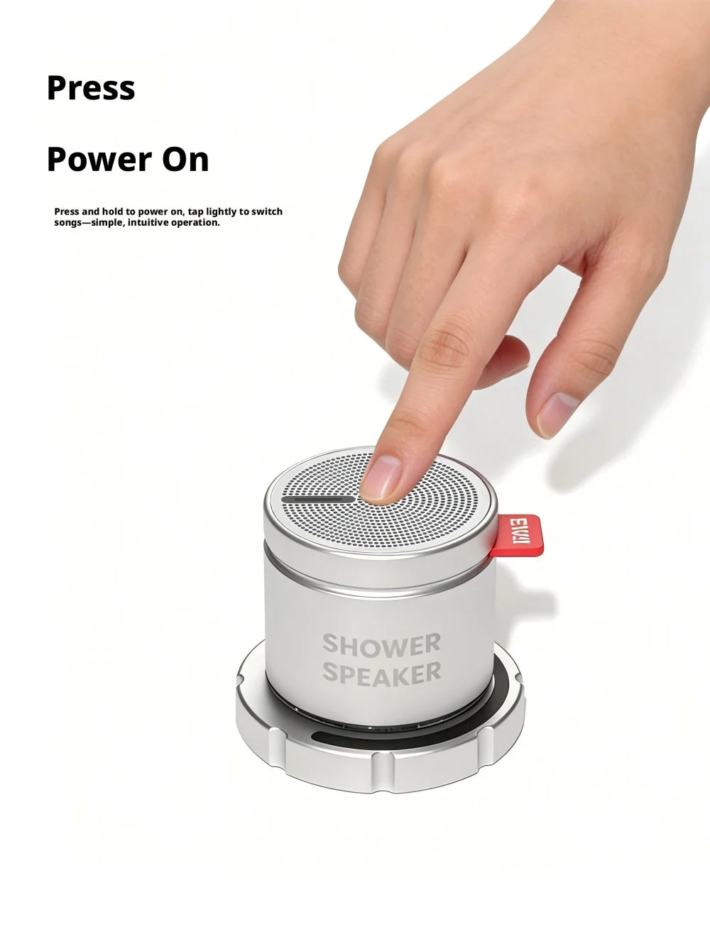 Magnetic Bluetooth Speaker IPX5Waterproof Mini Wireless 3W Stereo Bass Stainless Steel Portable Loudspeaker For Bathroom Outdoor