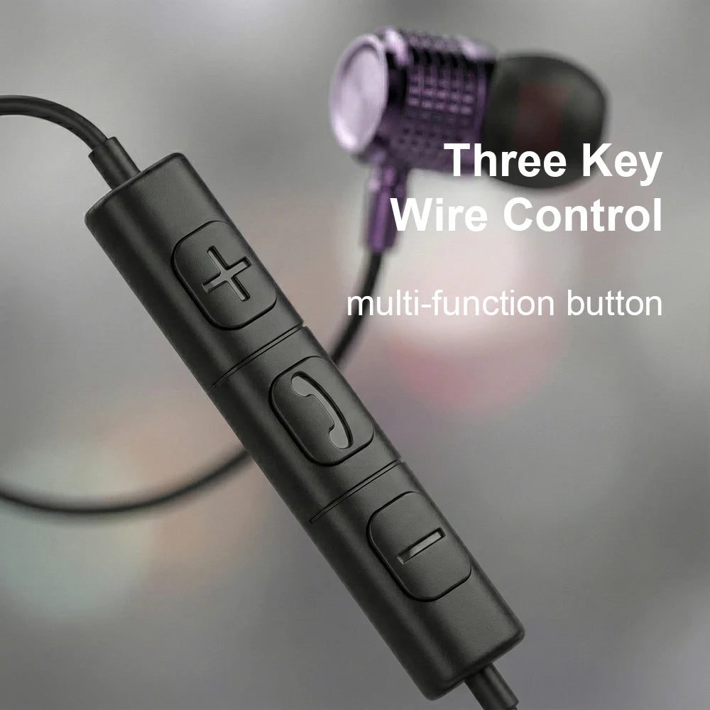 USB Type C Earphones HiFi Heavy Bass Earbuds Metal In Ear Noise Reduction 3.5MM Wired Headphones For Samsung S25 24 Z Fold7 Flip