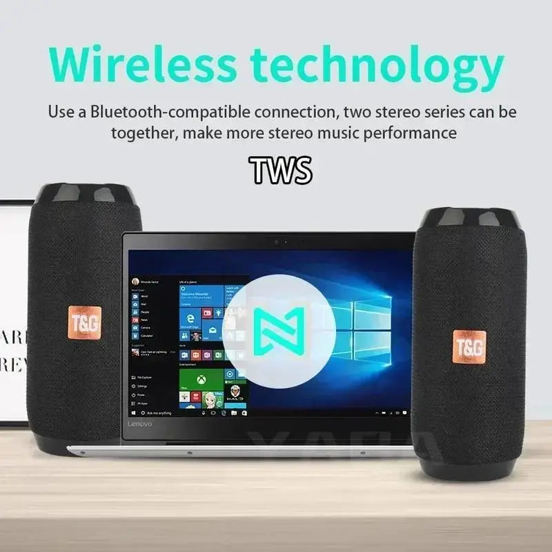 Portable Bluetooth Speaker Wireless , Ipx4 Waterproof Bluetooth 5.0 TWS MP3 Player Paring Aux & Tf-Card Input for Home Outdoor