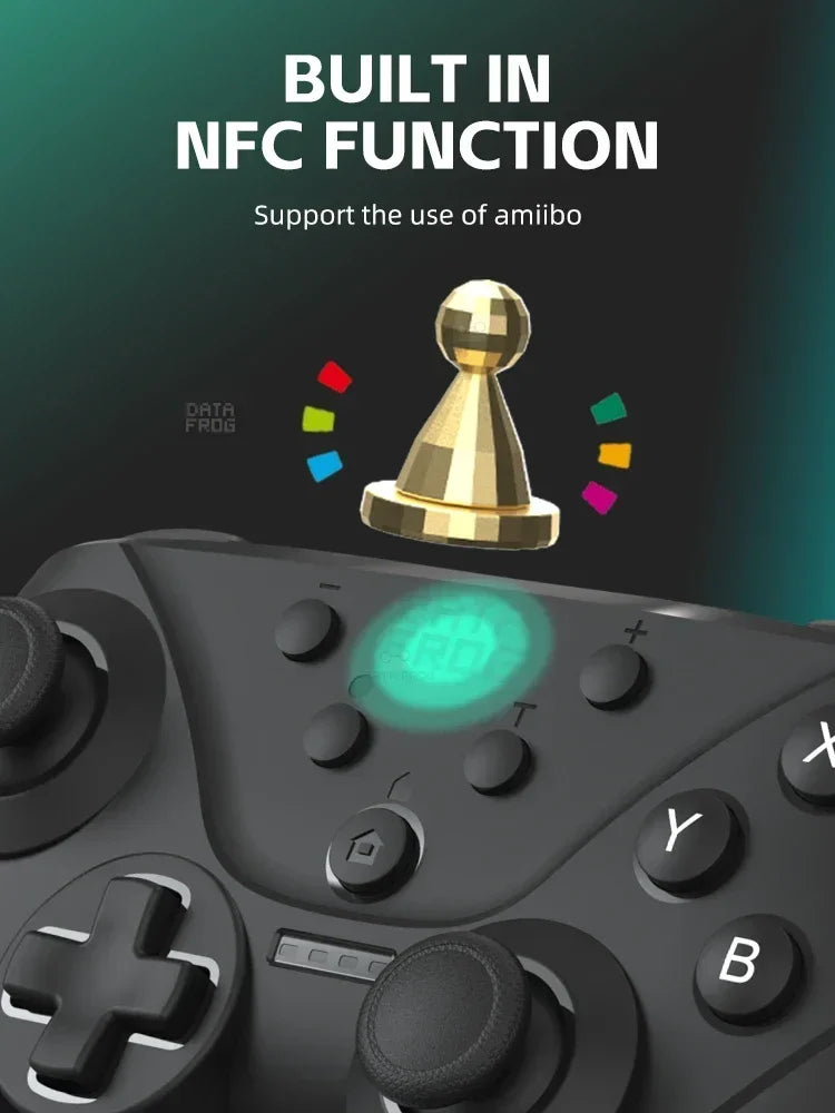 DATA FROG Lightweight Gaming Gamepad NFC Turbo Burst Function Dual Motor Vibration Controller For Switch OLED Lite