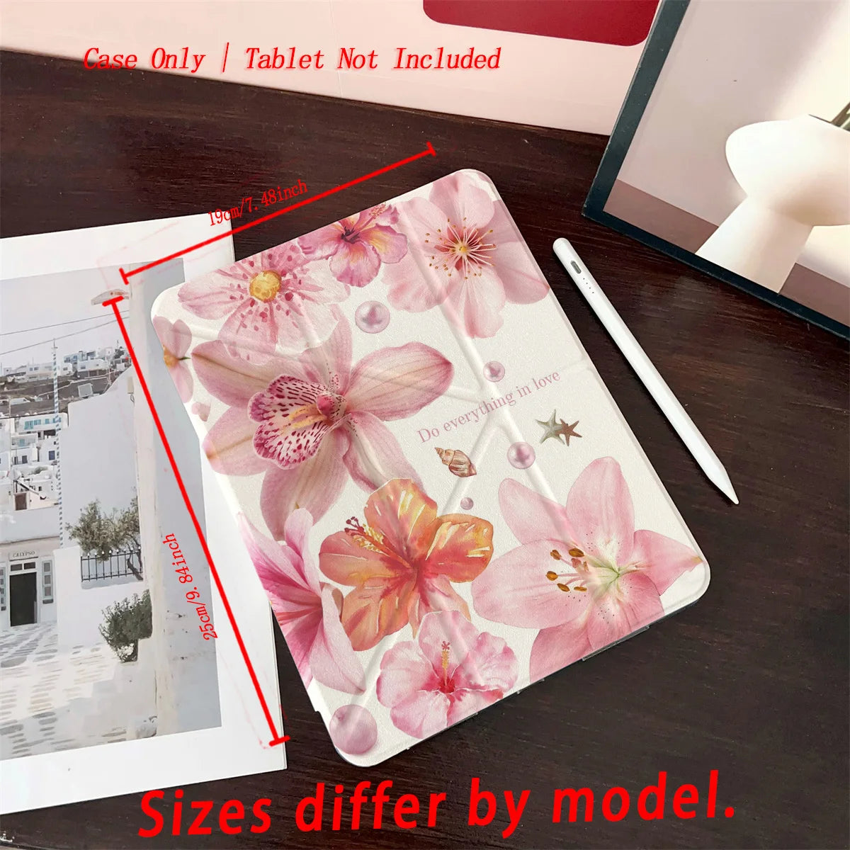 Y-Shape Foldable Stand Fresh Printed iPad Case, Auto Sleep/Wake, Fashion Minimalist Style, Fits Various Apple Models . 8 Styles