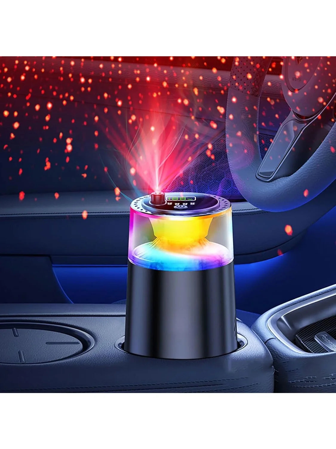Smart Car Air Freshener With RGB Ambient Light, Galaxy Cloud Mist, Auto On/Off, Built-in Battery, Car Aroma Diffuser, Home, Offi