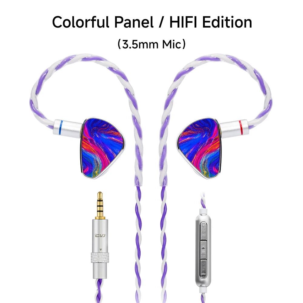 CVJ JEMINE Gaming Earphones 1DD+1BA Hybrid Driver Wired Earbuds Detachable Faceplate HiFi In-Ear Monitor Gaming Music Dual Style