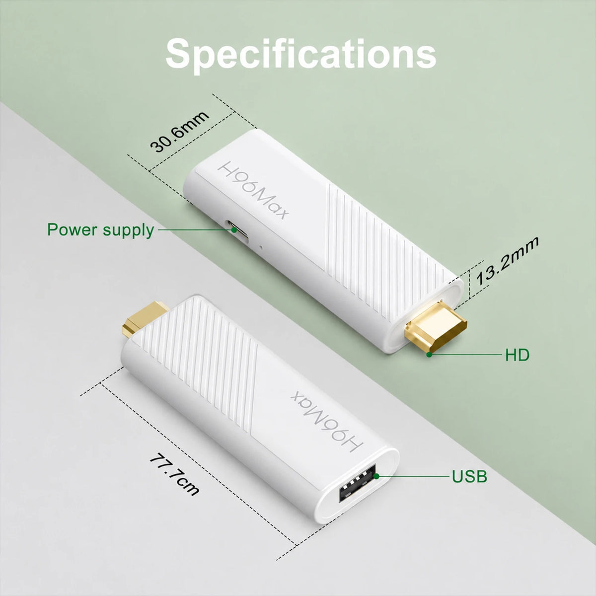 H96 MAX Android TV Stick Rockchip RK3518 with 2.4G Wifi 5G Wifi Dual 3518D 8GB 16GB 4K 3D HDR Voice Remote DC 5V 2A