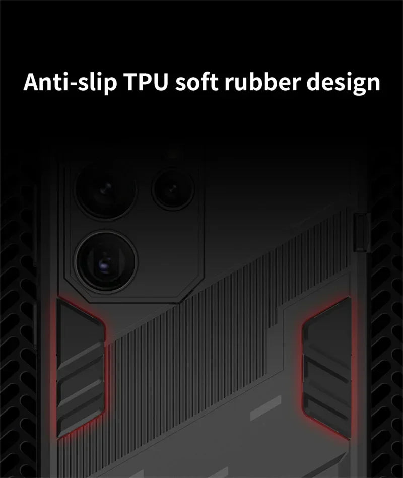 Armor Shockproof Phone Case For Samsung Galaxy S26 S25 S24 S23 S22 Ultra Plus Edge S26 Pro With Holder Lens Protect Cover