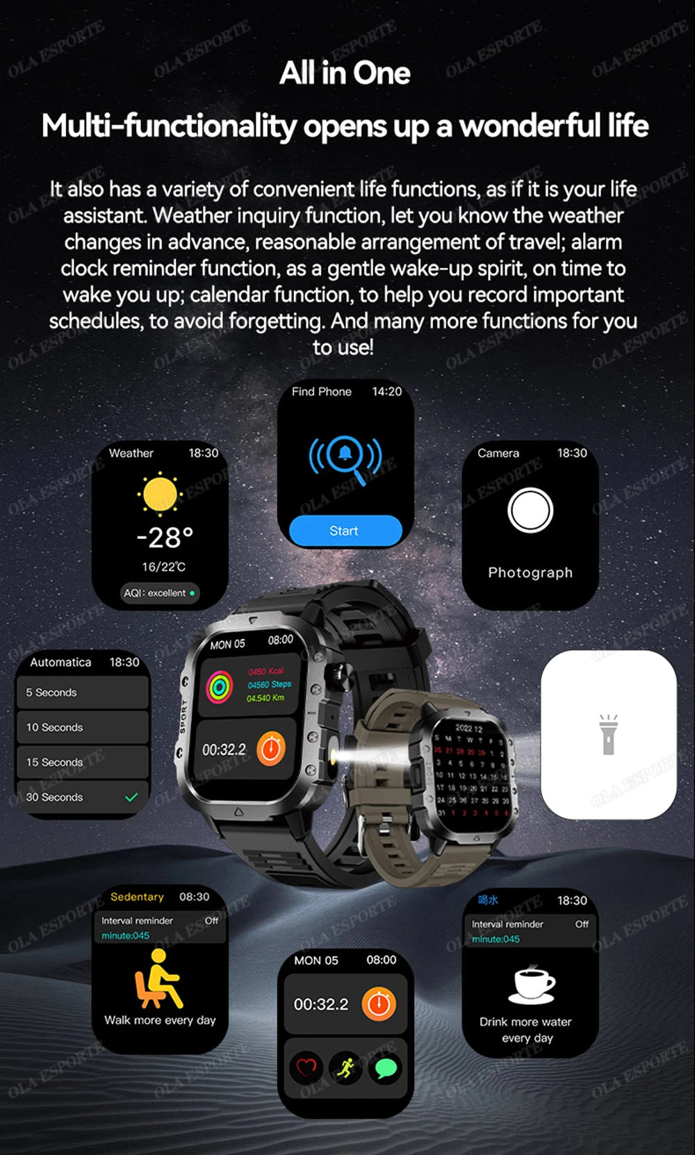 2026 New Rugged Military GPS Smart Watch Men Bluetooth Call Health Monitoring Sports 5ATM Waterproof Smartwatches Man Pk HT30