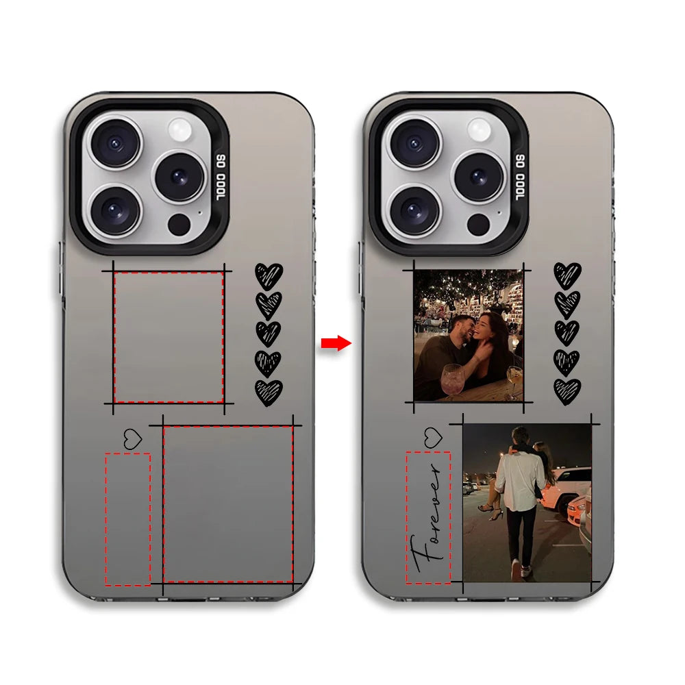 DIY Name Personalised Photos Customized Luxury IMD Cover For iPhone 11 12 13 14 15 16 17 Air Pro Max 7 8 Plus X XS XR 16E Gift