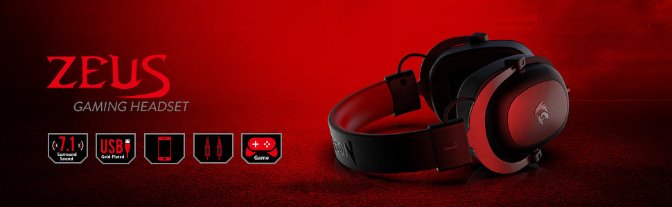 Redragon H510 Zeus Wired Gaming Headset - 7.1 Surround Sound - Memory Foam Ear Pads - 53MM Drivers Detachable Microphone
