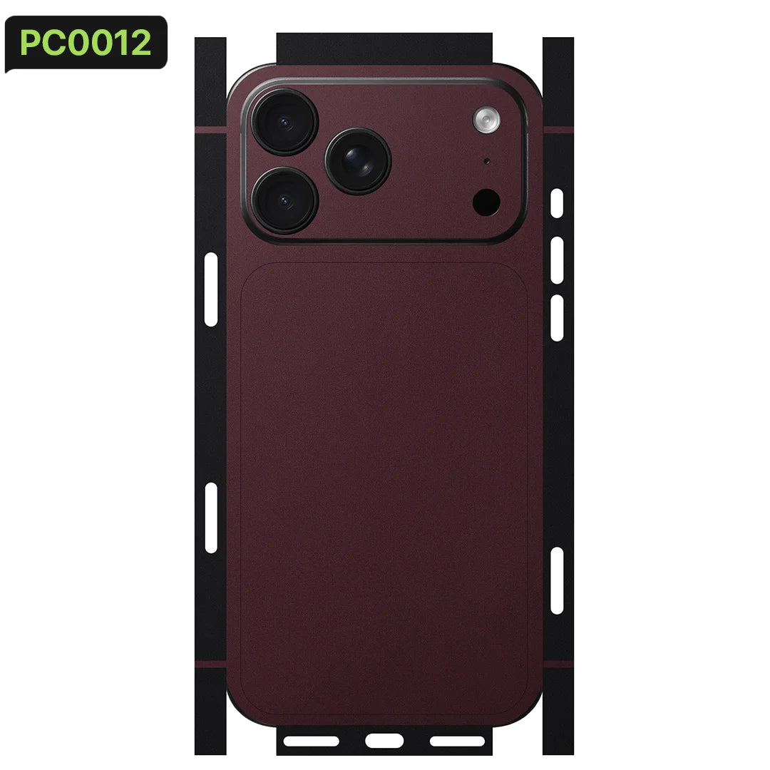 Full Wrap Skin for iPhone 18 Pro Max 18 Pro 17 Pro Max - [BURGUNDY] [PC01] | Full Wrap & Camera | Nexa Skins