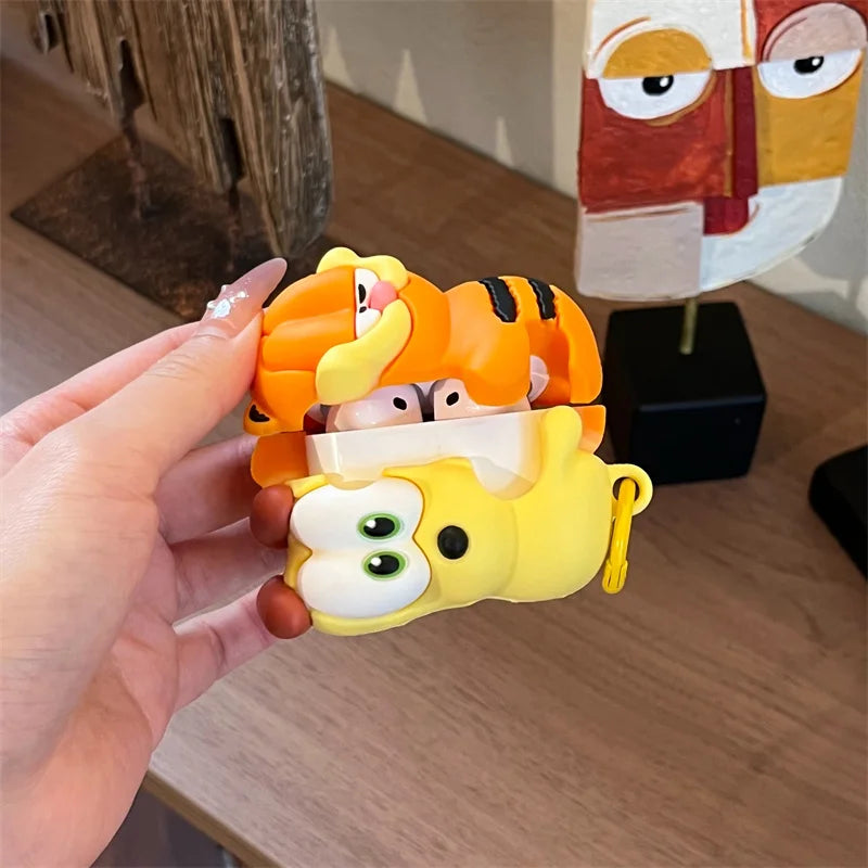 Kawaii Cute Cat Headphone Case For Apple Airpods 4 3 Pro 2 Cover Silicone Headphone Charging Cases For Airpod Pro2 Headset Funda