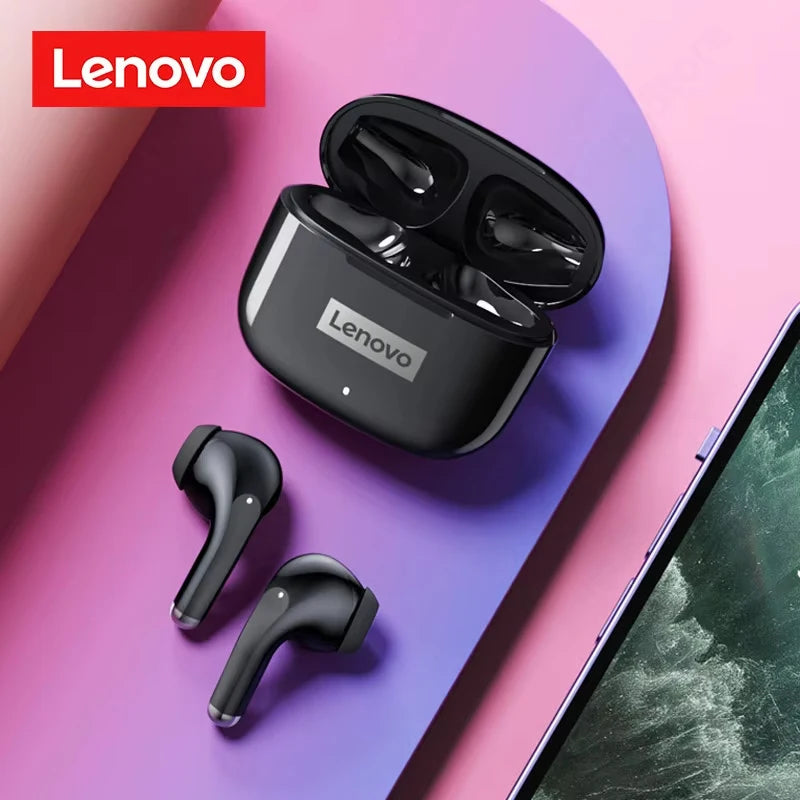 Lenovo LP40 Pro Wireless Earbuds Bluetooth 5.1 25H Playtime USB-C Fast Charge Deep Bass Touch Control IPX5 Sport Headphones