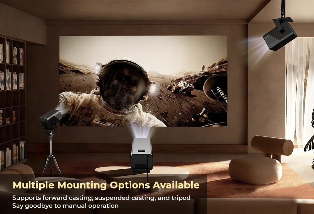 X7 Native 1080P Smart Projector Native 8K 4K Decoding/1000 ANSI/ with Android 14 OS, Compatible with Netflix YouTube, Auto Focus