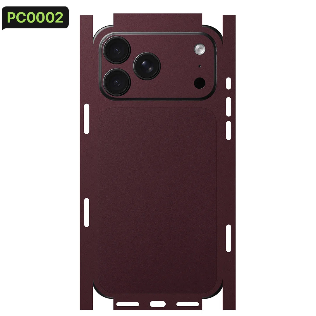 Full Wrap Skin for iPhone 18 Pro Max 18 Pro 17 Pro Max - [BURGUNDY] [PC01] | Full Wrap & Camera | Nexa Skins