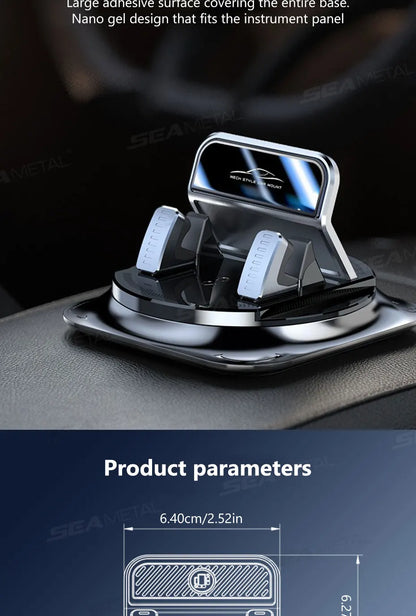 SEAMETAL Universal 360° Rotatable Car Phone Holder Anti-Slip Dashboard Phone Mount Non-Slip GPS Holder Stand for All Smartphones
